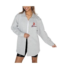 Gameday Couture Women's Ash Illinois Fighting Illini Foundation Full-Button Long Sleeve Overshirt