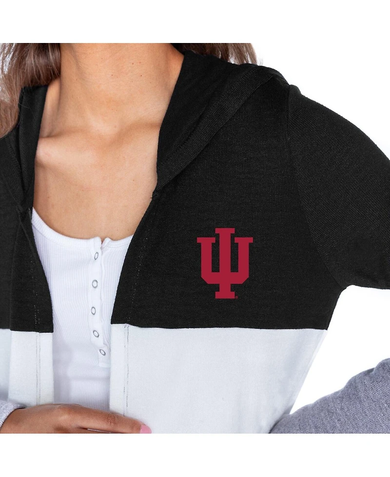 Gameday Couture Women's Black Indiana Hoosiers Color Block Hooded Cardigan
