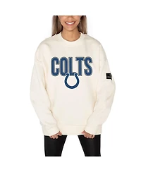 Gameday Couture Women's Cream Indianapolis Colts Premium Fleece Oversized Drop Shoulder Pullover Sweatshirt
