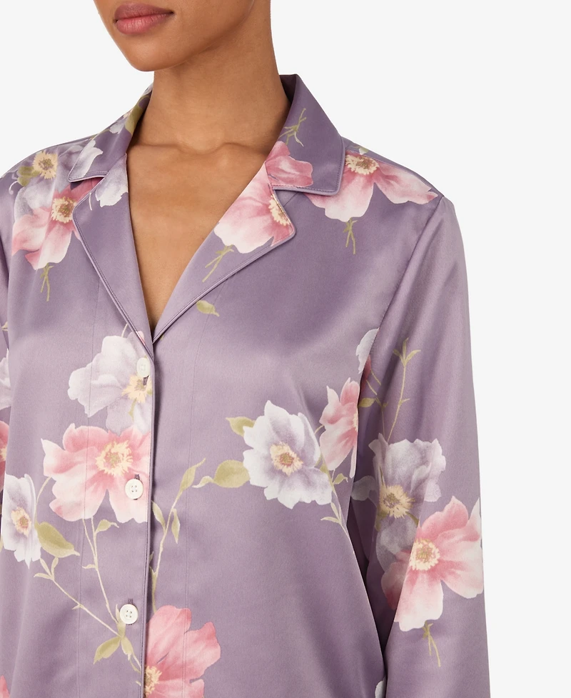 Lauren Ralph Lauren Women's 2 Piece Long Sleeve Top and Pants Pajama Set