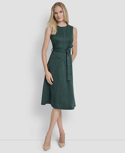 Dkny Women's Sleeveless Crew Neck Fit & Flare Dress