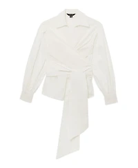 Karen Millen Women's Woven Wrap Balloon Sleeve Blouse