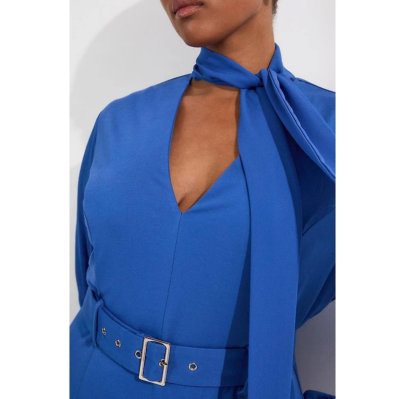 Georgette Mix Midi Dress