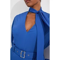Georgette Mix Midi Dress