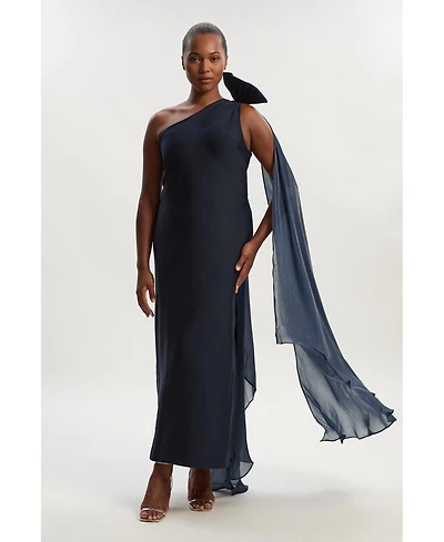 Karen Millen Women's Tassel Sleeve Detail Maxi Dress