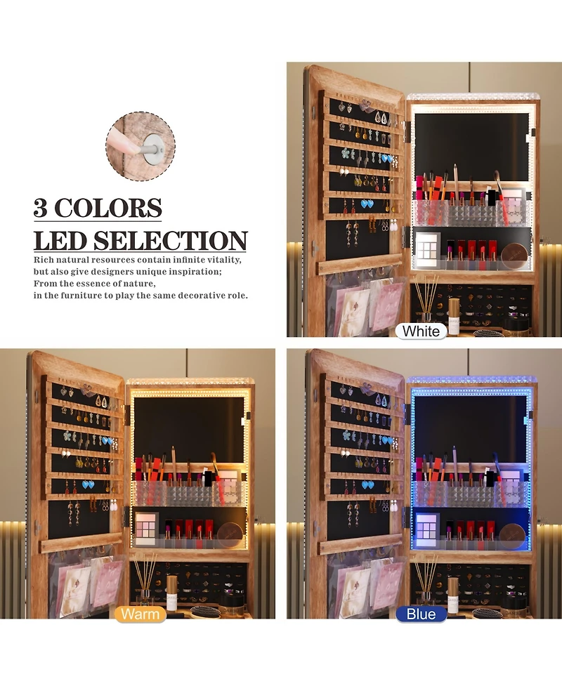 Vlsrka Jewelry Mirror Cabinet with Mirror and Lights