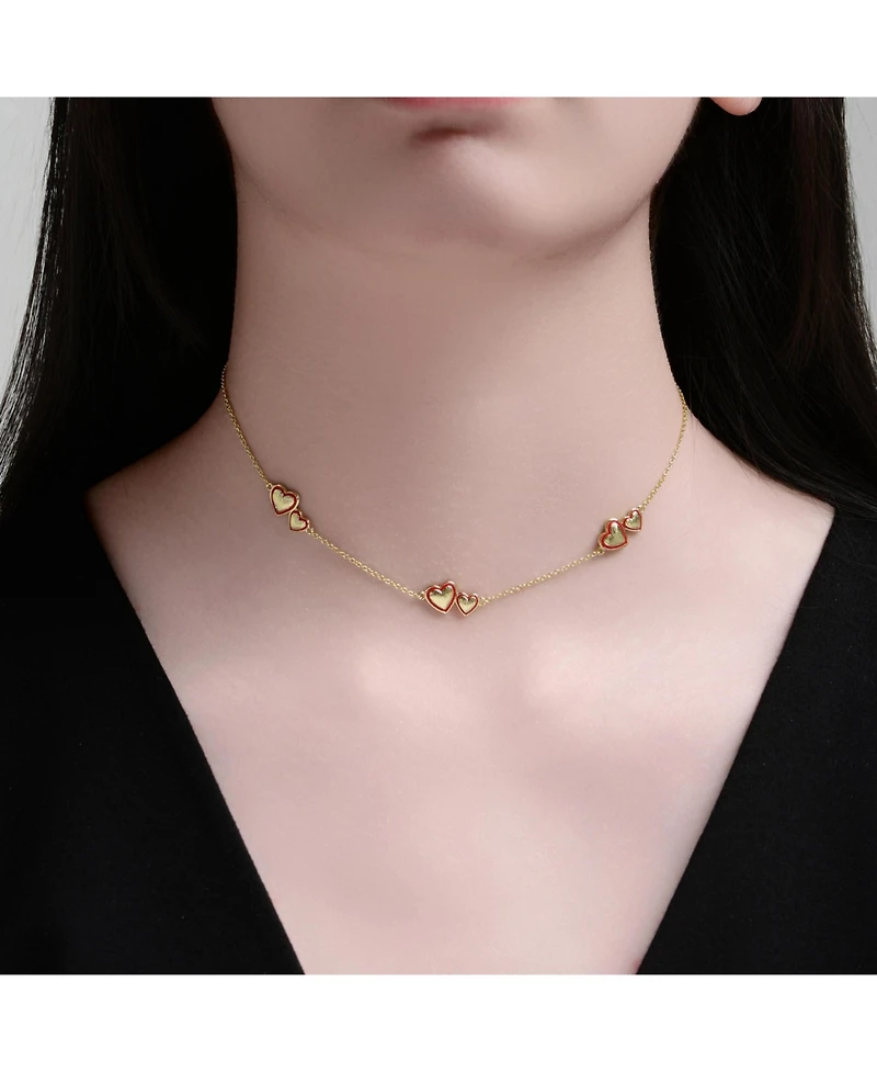 GiGiGirl 14K Gold Plated with Red Enamel Heart Necklace