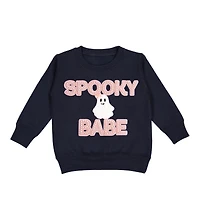 Sweet Wink Baby Girls Spooky Babe Patch Halloween Sweatshirt