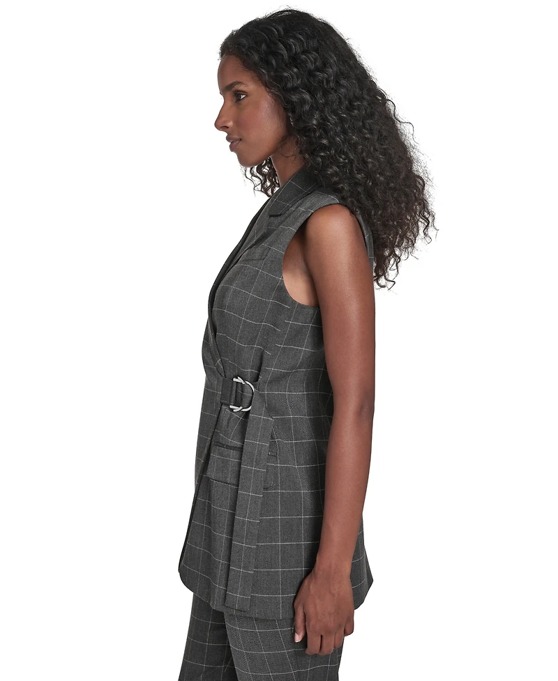 Calvin Klein Women's Windowpane Cuff Vest