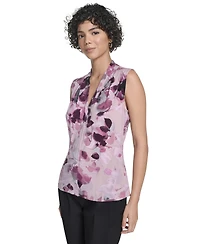 Calvin Klein Women's Sleeveless Printed V-Neck Top