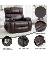 Boyel Living Massage Dual Motor Infinite Position Recliners Electric Lift Chair with Cup Holders and Power-Remote