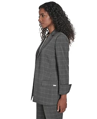 Calvin Klein Women's Windowpane Open Front Jacket