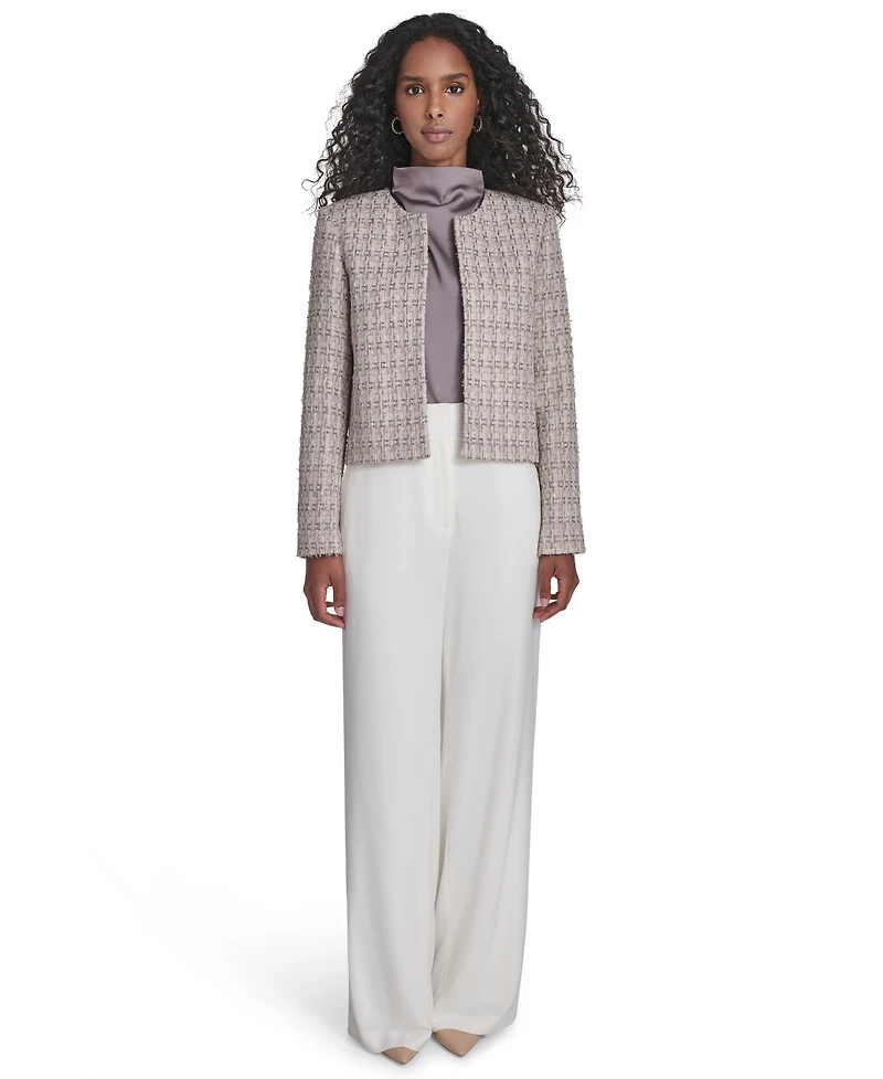 Calvin Klein Women's Tweed Open Front Jacket