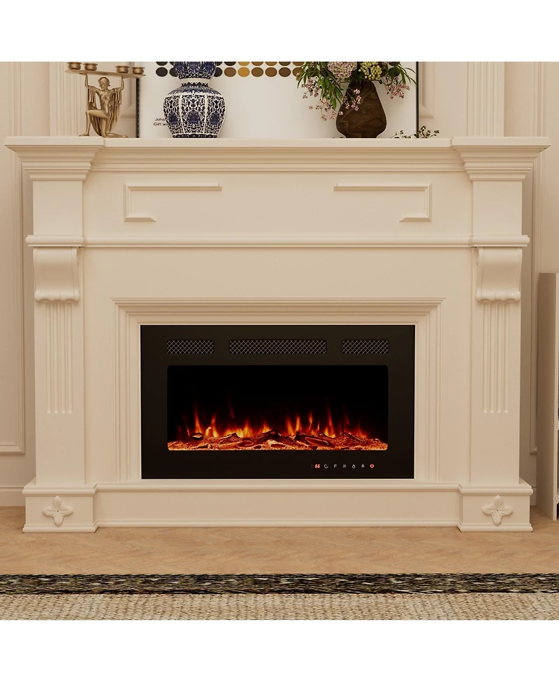 30''Classic Built-in or Wall-Mounted Direct Vent Electric Fireplace