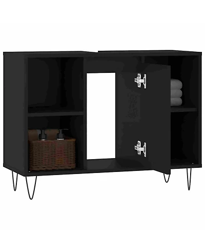 Boyel Living 23.6" Tall Modern Bathroom Cabinet with Open Shelves for Laundry Rooms or Washrooms