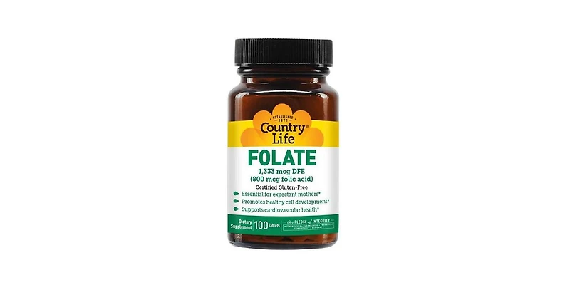 Country Life Folic Acid, 800 Mcg, 100 Tabs