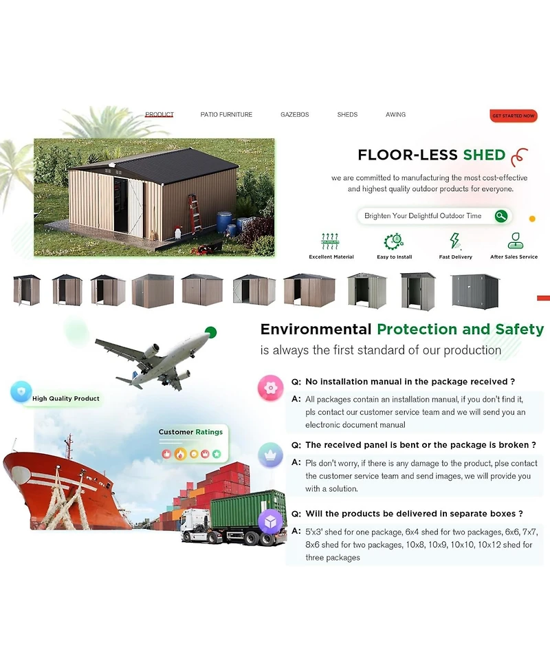 Aecojoy 12'x12' Outdoor Storage Shed