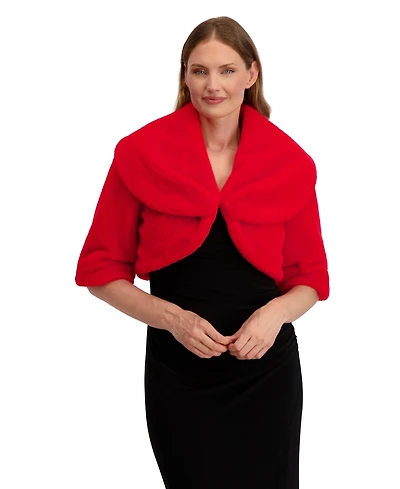 Laundry By Shelli Segal Women's Anita Shawl Faux Fur Jacket