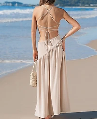 Cupshe Women's Made the Cut Beige Maxi Beach Dress