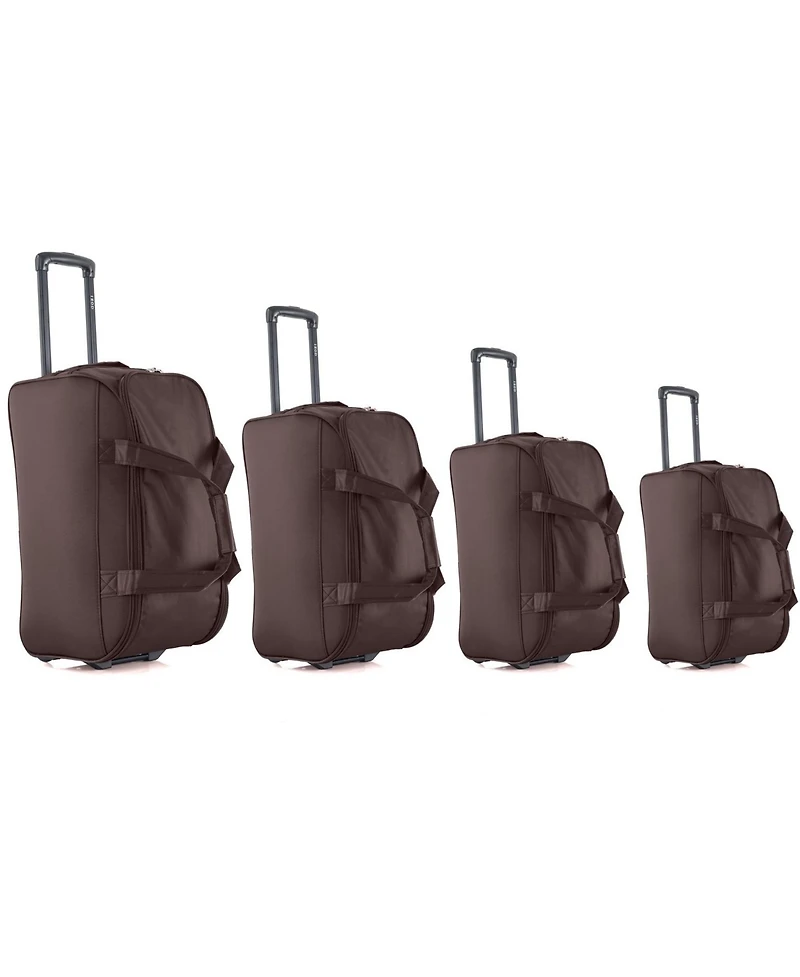 Izod Carol Lightweight Soft Shell Rolling Duffel Bag with Wheels and Telescopic Handle - Travel-Ready Luggage 4 Piece Set