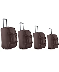 Izod Carol Lightweight Soft Shell Rolling Duffel Bag with Wheels and Telescopic Handle - Travel-Ready Luggage 4 Piece Set