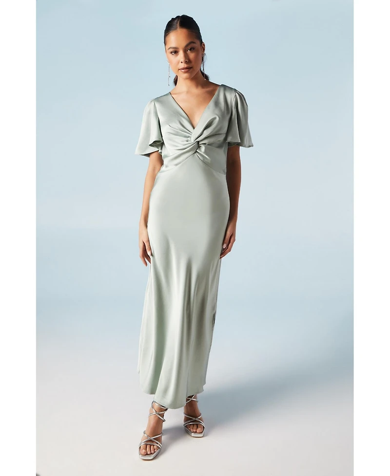 Oasis Satin Midi Bridesmaids Dress