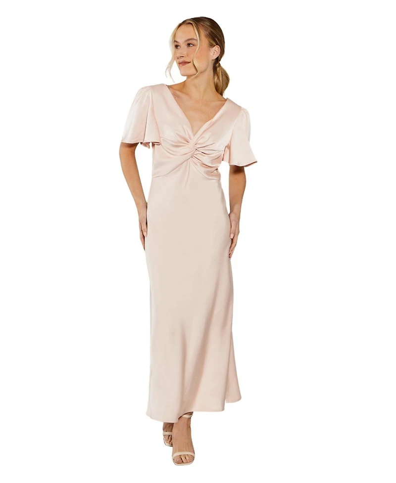 Oasis Satin Midi Bridesmaids Dress