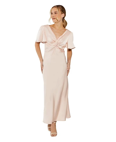 Oasis Satin Midi Bridesmaids Dress