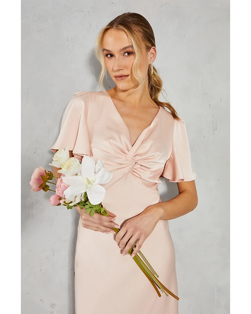 Oasis Satin Midi Bridesmaids Dress