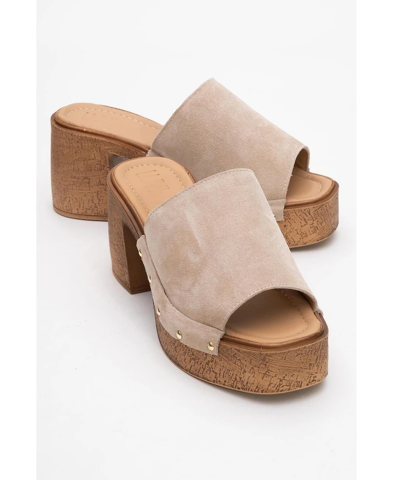 Pull Leather Platform Mules (Women)