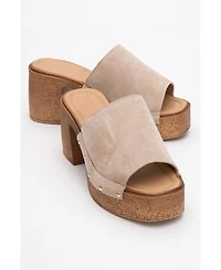Pull Leather Platform Mules (Women)
