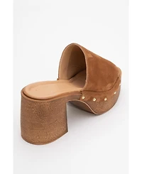Pull Leather Platform Mules (Women)