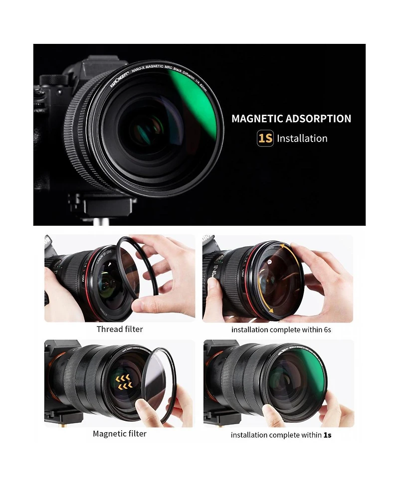 K&F Concept 49mm Nano-x 1/4 Black Soft Diffusion Magnetic Filter
