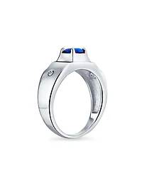 Bling Jewelry 1CTW Royal Blue Cz Solitaire Ring – Sterling Silver Statement Band