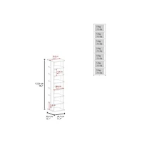 Tuhome Malibu Corner Linen Cabinet White Mdf