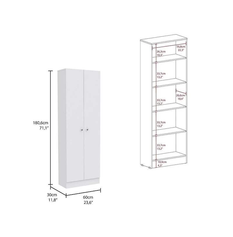 Tuhome Multistorage Pantry White Mdf