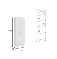 Tuhome Multistorage Pantry White Mdf