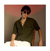 Campus Sutra Men's Cubic Utility Oversized Shirt