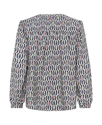 Olsen Retro Print Tunic Blouse