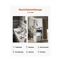Over-Toilet Storage Cabinet with Adjustable Shelf for Bathroom Organization
