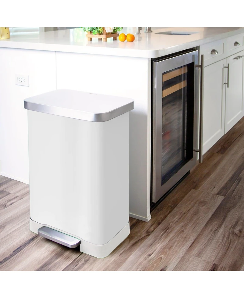 Qualiazero 75L / 20 Gallon Rectangular Step Can - Silver