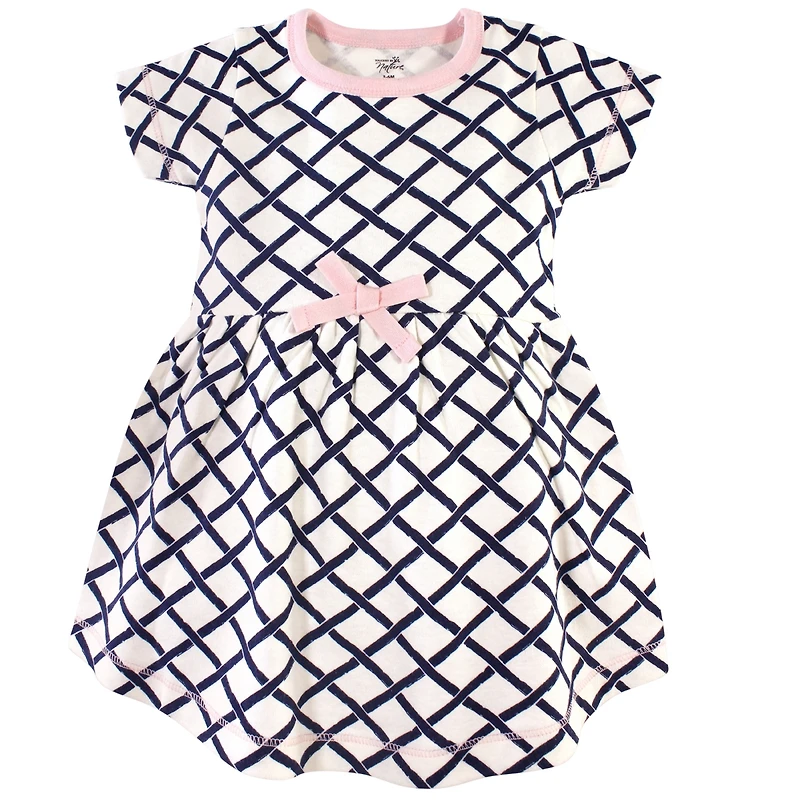 Touched by Nature Toddler Girls Natural Cotton Dress Duo Short and Long Sleeve Styles