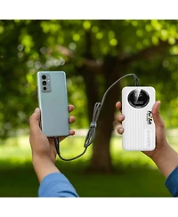 Pursonic 10,000mAh Led Fast Charging Power Bank – Built-in Cables, 22.5W Output, Type-c/Usb/Lightning Compatibility