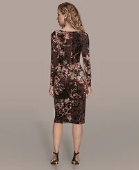 Donna Karan New York Women's Scoop Neck Floral Dress
