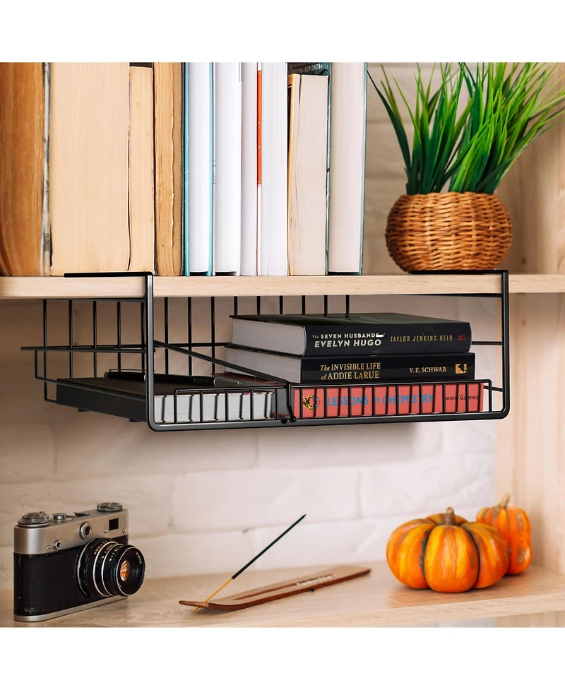 Sorbus 2 Pack Under Cabinet Can Storage Shelf – Pantry Organizer with Divider for Canned Goods
