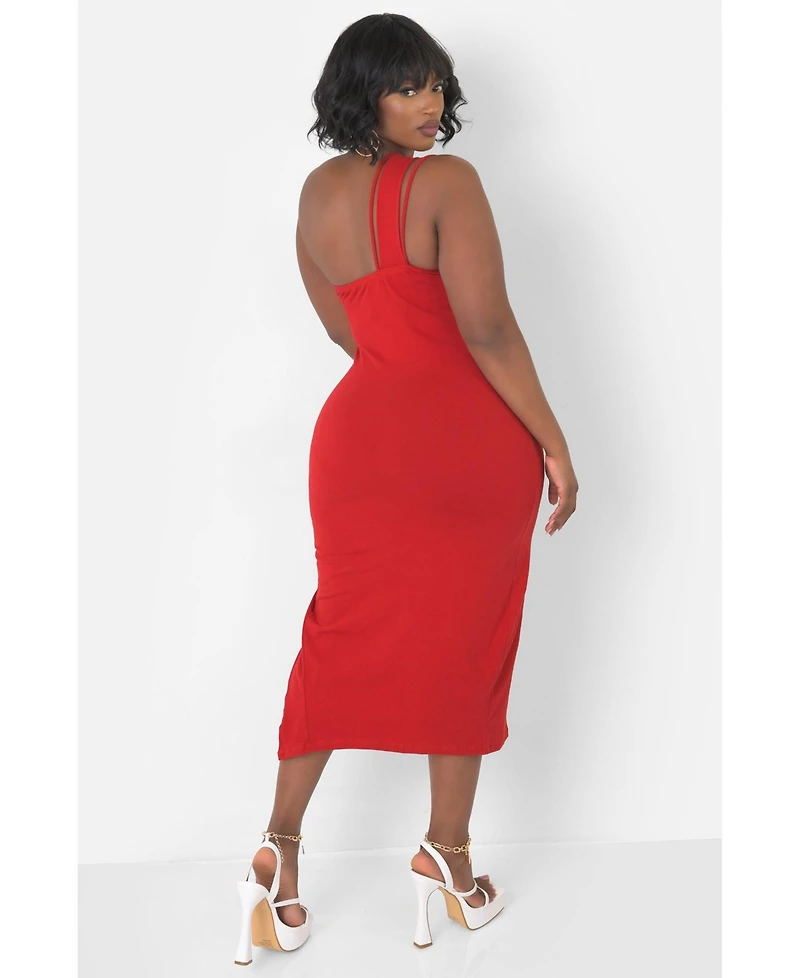 Rebdolls Plus Caged Bodycon Midi Dress
