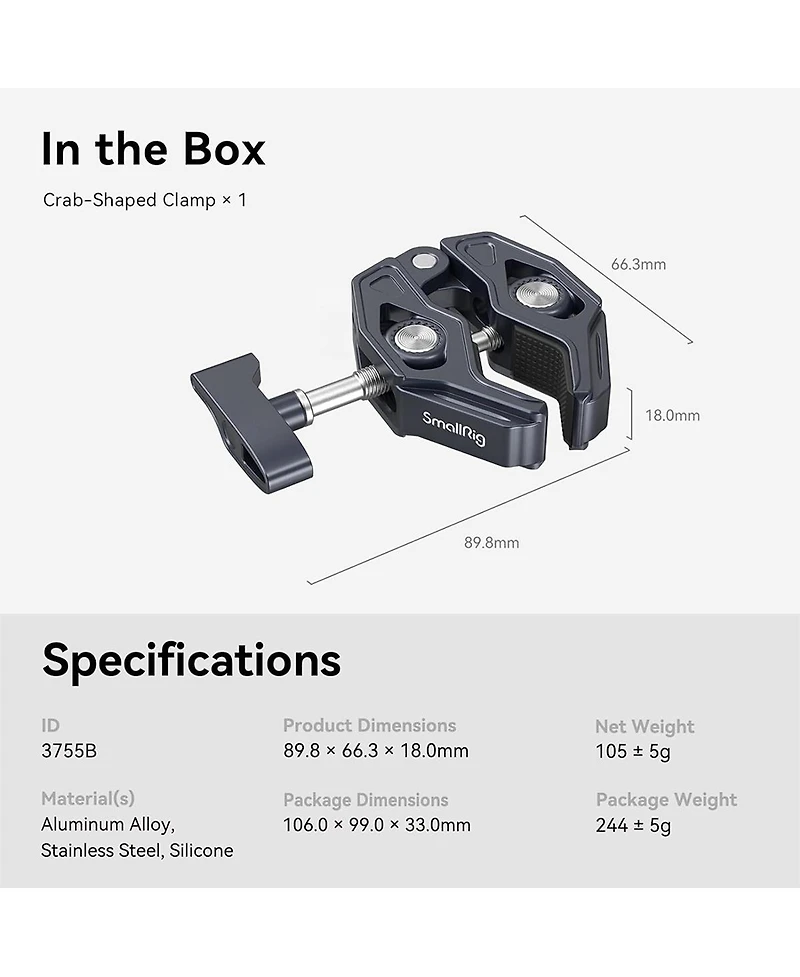 SmallRig Crab-Shaped Clamp
