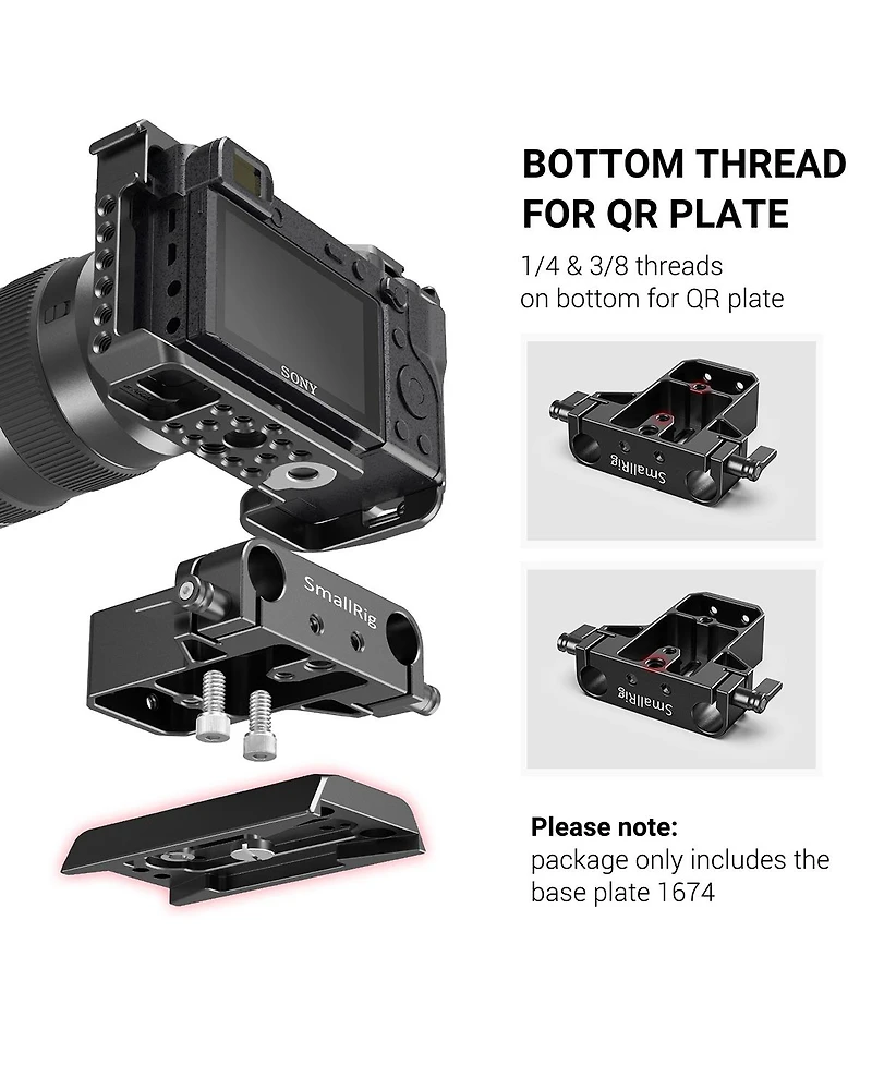SmallRig Baseplate with Dual 15mm Rod Clamp