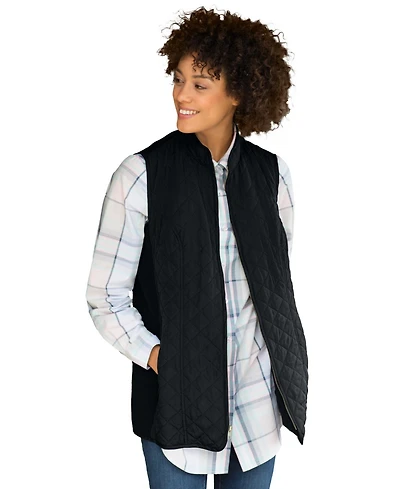 Woman Within Plus Zip-Front Quilted Vest