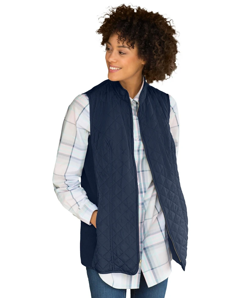 Woman Within Plus Zip-Front Quilted Vest